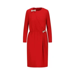 VALENTINO GARAVANI Abito Midi In Cady Couture Ricamato