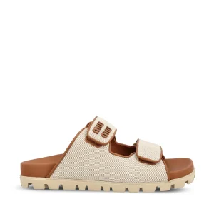 MIU MIU Sandali Slider In Canvas